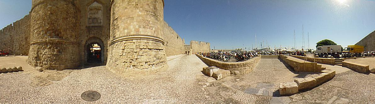 One of the 11 Gates of Rhodes Old town, this is ''Thalasini'' gate, also called kolona., Rhodes Old Town Photo Image of Rhodes - Rodos - Rhodos island, Greece